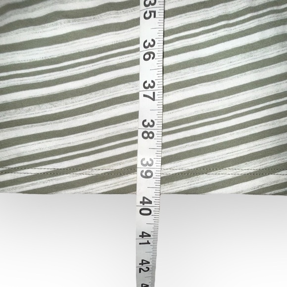 NWT TALBOTS COTTON SIDE TIE SHIFT DRESS - SUNDAY MORNING STRIPE XL Green / White - Picture 10 of 13